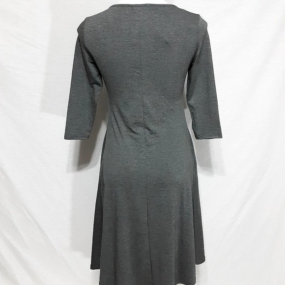 NWT Missky XS Charcoal Gray Jersey Midi Dress, Casual, Relaxed, Weekend Vibe - Picture 4 of 5
